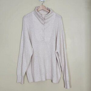 Aerie Cream Button-Up Sweater